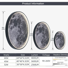 Moon Wall Light 3D