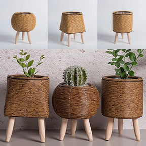 Nordic  Rattan Flower  Woven Pot