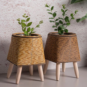 Nordic  Rattan Flower  Woven Pot