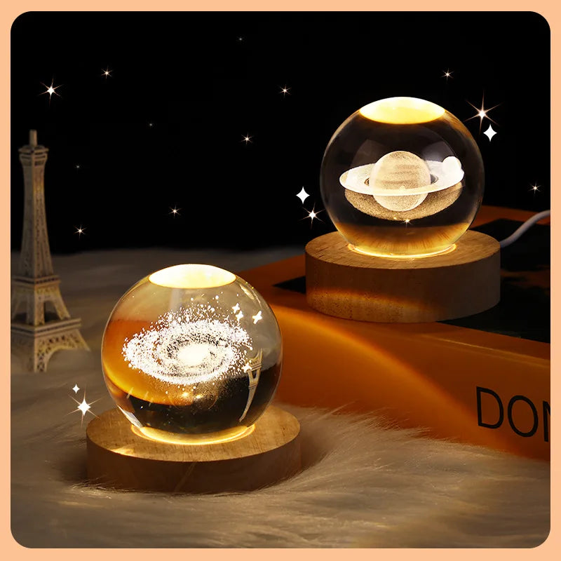 Night Light LED Crystal Ball Table Lamp